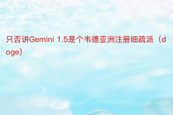 只否讲Gemini 1.5是个韦德亚洲注册细疏派（doge）